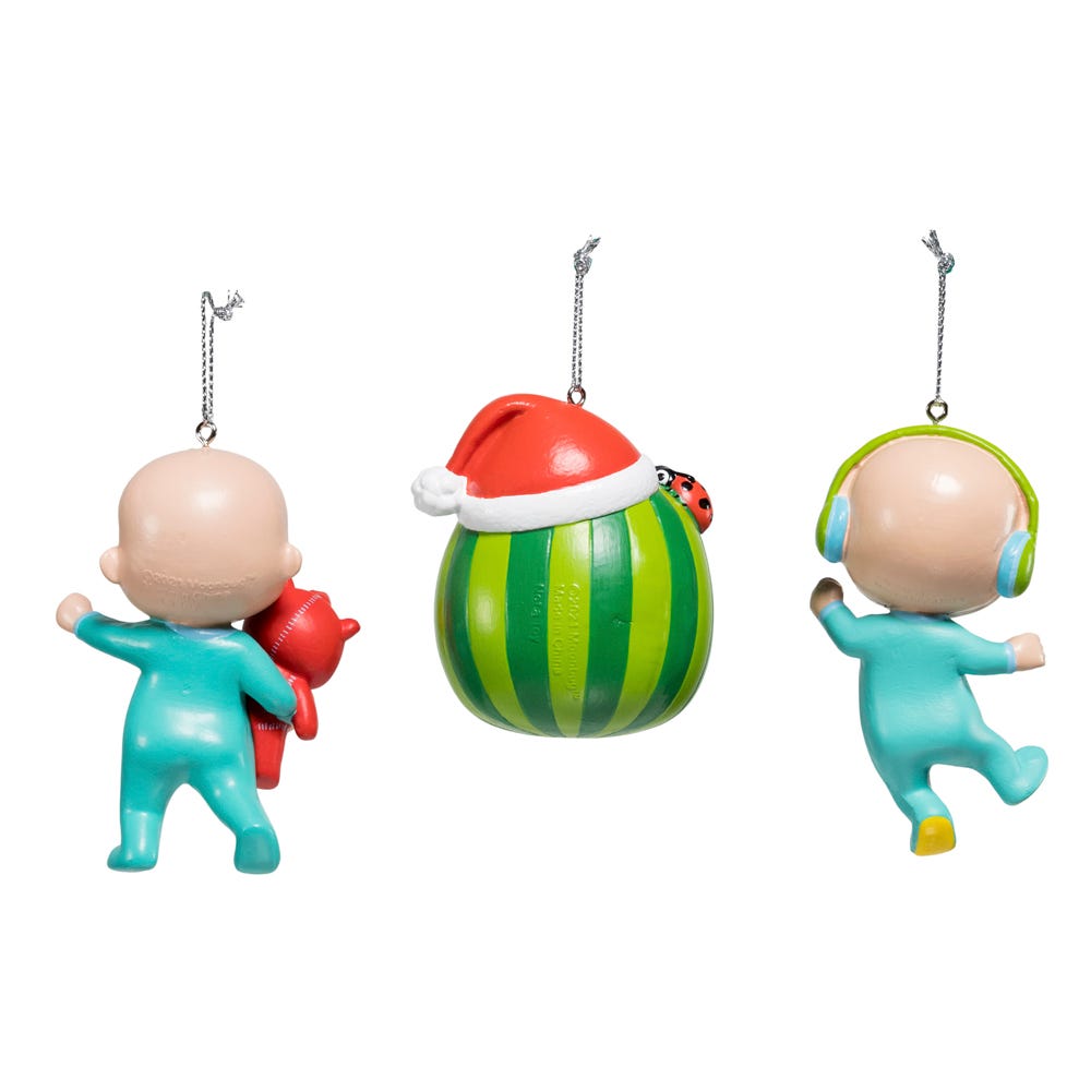 Kurt Adler Cocomelon 3-Piece Ornament Set